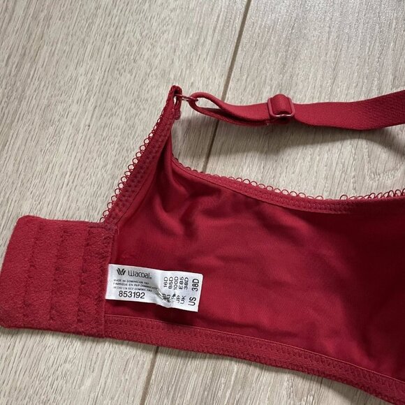 Wacoal Contour Bra Women's Size 38d Red Adjustable Straps Padded - Picture 9 of 9